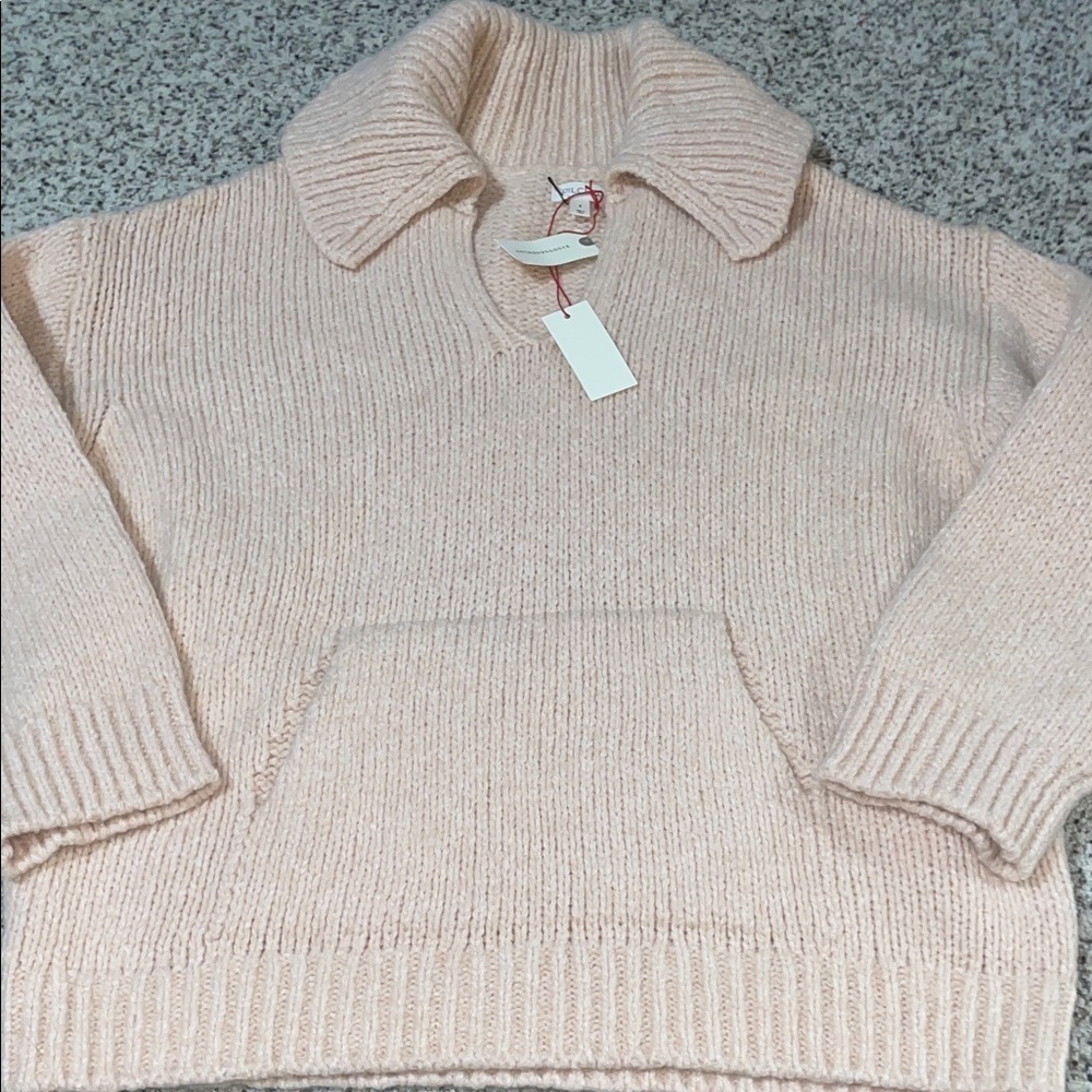 Anthropologie Pilcro collared pouch pocket sweater women’s size small